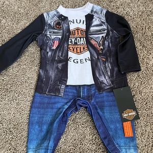 Harley Davidson baby boy onesie